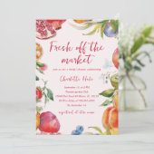 Bauer Fresh off Market Brautparty Einladung (Stehend Vorderseite)