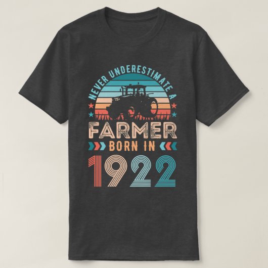 Bauer geboren 1922 Landwirtschaftspensum 100. Gebu T-Shirt (Design vorne)