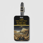 Bauer Gekümmert für Brahma-Hühner in Morgengrauen Gepäckanhänger (Vorderseite Vertikal)