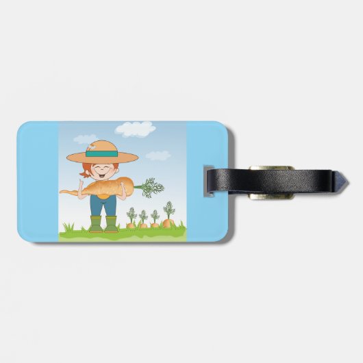 Bauer Girl mit Gartenmöbeln Gepäckanhänger (Rückseite horizontal)