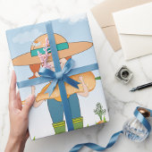Bauer Girl mit Gartenmöbeln Geschenkpapier