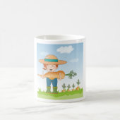 Bauer Girl mit Gartenmöbeln Kaffeetasse (Mittel)