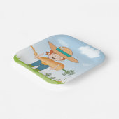 Bauer Girl mit Gartenmöbeln Pappteller (Gewinkelt)