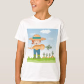 Bauer Girl mit Gartenmöbeln T-Shirt (Vorderseite)