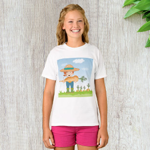Bauer Girl mit Gartenmöbeln T-Shirt
