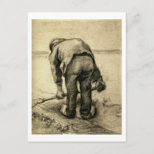 Bauer hebt Rübe, Vincent van Gogh Postkarte