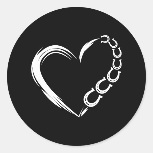 Bauer Horseshoe Herzstück Pony Reiten Runder Aufkleber (Vorderseite)