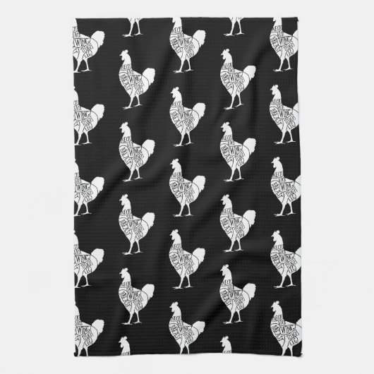 Bauer Hühnerfleisch Teilstücke Kleinhalter Geschirrtuch (Vertikal)