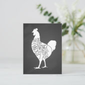 Bauer Hühnerfleisch Teilstücke Kleinhalter Postkarte (Stehend Vorderseite)