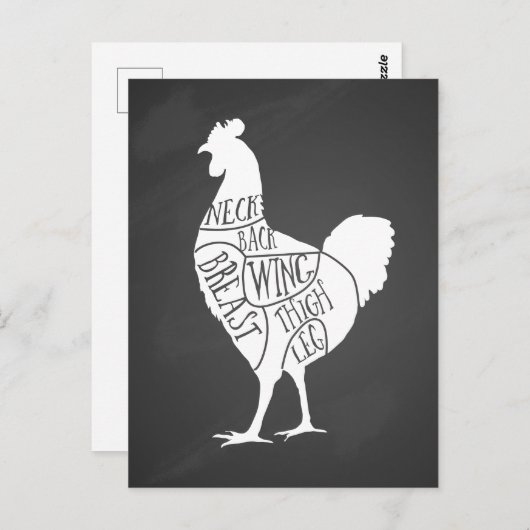 Bauer Hühnerfleisch Teilstücke Kleinhalter Postkarte (Vorne/Hinten)