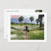 Bauer in Preah Dak Postkarte (Vorne/Hinten)