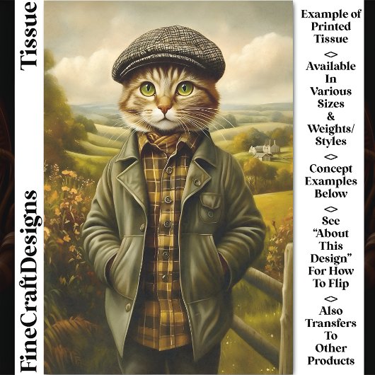 Bauer Katalogportrait in Landschaft CM1 Decoupage Seidenpapier