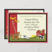 Bauer Kinderdusche Postkarte Einladung (Vorne/Hinten)