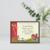 Bauer Kinderdusche Postkarte Einladung (Stehend Vorderseite)