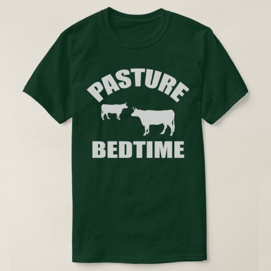 Bauer Kühe sonnige Kuh Weide Bedtime Spaß T-Shirt (Design vorne)