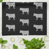 Bauer Kuhfleisch Fleisch von Fleischereien von Rin Geschirrtuch (Gefaltet)