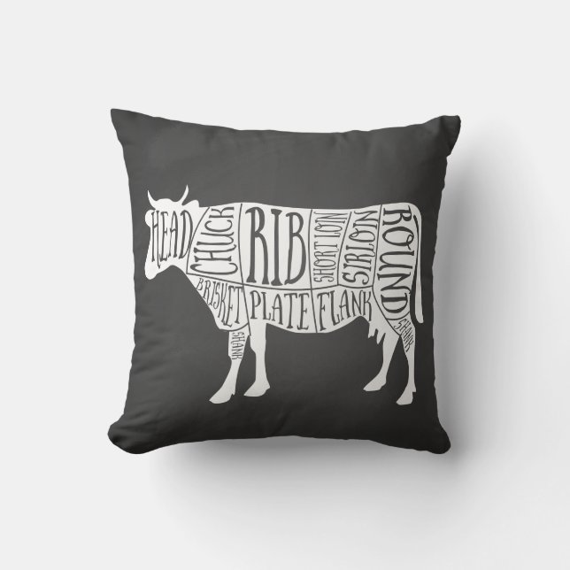 Bauer Kuhfleisch Fleisch von Fleischereien von Rin Kissen (Vorderseite)