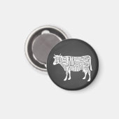 Bauer Kuhfleisch Fleischstücke Fleisch von Fleisch Magnet (Vorderseite/Rückseite)