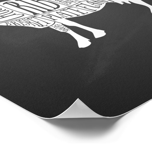 Bauer Kuhfleisch Fleischstücke Fleisch von Fleisch Poster (Ecke)