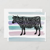 Bauer Kuhfleisch Fleischstücke Fleisch von Fleisch Postkarte (Vorne/Hinten)