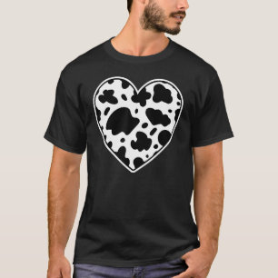 Bauer Kuhleder Herz Schwarz Weiße Kuh T-Shirt