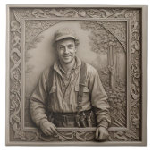 Bauer - Kunsthandwerk Keramik Tile Fliese (Vorderseite)