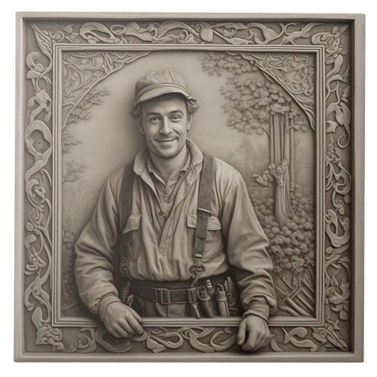 Bauer - Kunsthandwerk Keramik Tile Fliese (Vorderseite)