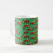 Bauer-Landarbeiter-Custom-Monogramm Kaffeetasse (Vorderseite Links)