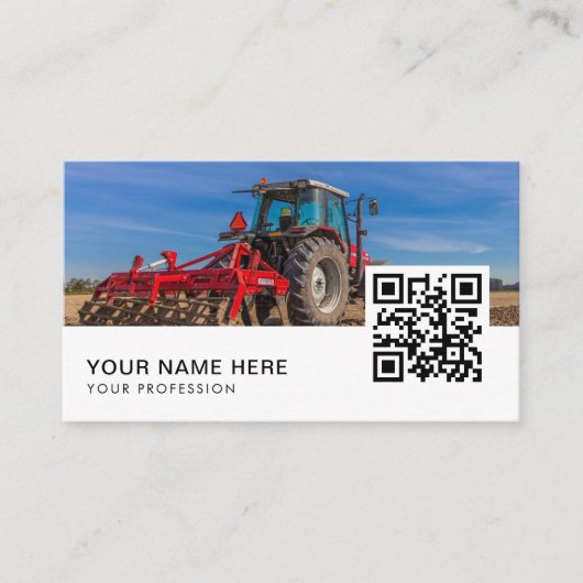 Bauer Landwirtschaftstrator QR-Code Visitenkarte (Vorderseite)