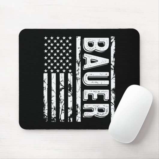 Bauer Last Name Funny Surname Team Bauer Family Re Mousepad (Mit Mouse)