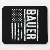 Bauer Last Name Funny Surname Team Bauer Family Re Mousepad (Vorne)