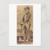 Bauer Leaning on Spade, Vincent van Gogh Postkarte (Vorderseite)
