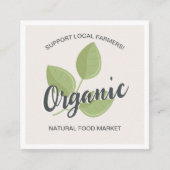 BAUER LOKALER MARKT BIO LEBENSMITTEL EINFACH QUADRATISCHE VISITENKARTE (Vorderseite)