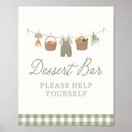 Bauer Market Baby Dusche Dessert Bar Sign Poster (Vorne)