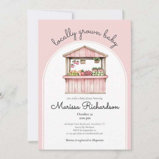 Bauer Market Baby Dusche Einladung (Vorderseite)