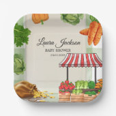 Bauer Market Baby Dusche Einladung Pappteller (Vorderseite)