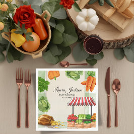 Bauer Market Baby Dusche Einladung Serviette