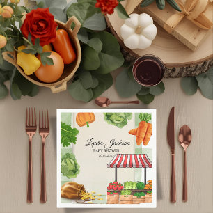 Bauer Market Baby Dusche Einladung Serviette