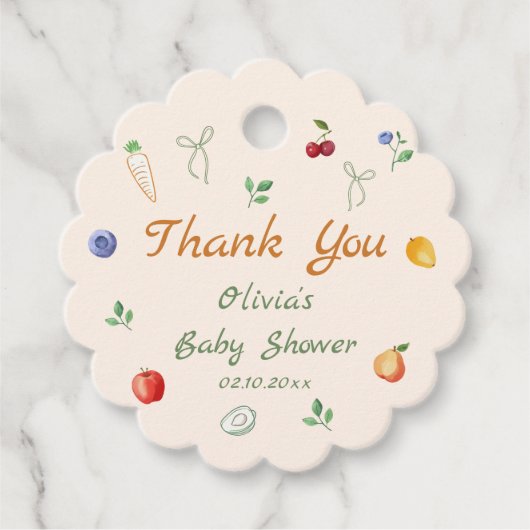 Bauer Market Baby Dusche Geschenkanhänger (Vorderseite)