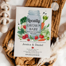 Bauer Market Baby Dusche lokal Grown Baby Invi