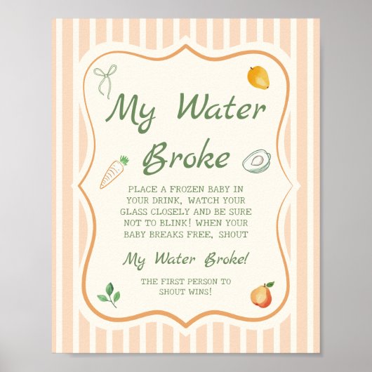 Bauer Market Baby Dusche mein Wasser Broke Poster (Vorne)