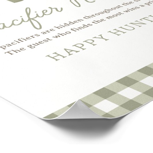 Bauer Market Baby Dusche Schnuller Jagd Schild (Ecke)