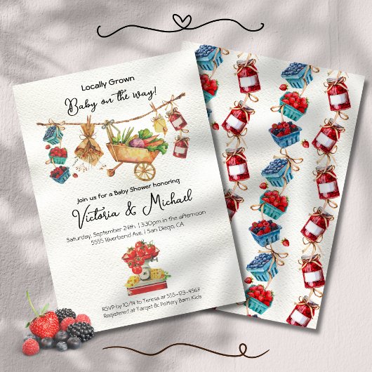 Bauer Market Baby Dusche Wäscheleine Einladung