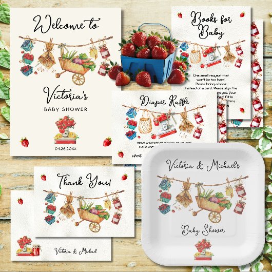 Bauer Market Baby Dusche Wäscheleine Einladung