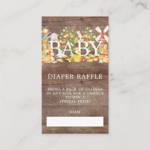 Bauer Market Baby Dusche Windeln Raffle Ticket Begleitkarte
