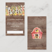 Bauer Market Baby Dusche Windeln Raffle Ticket Begleitkarte (Vorne/Hinten)