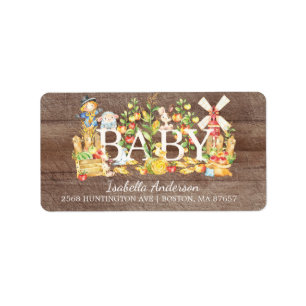 Bauer Market Baby Showadresse Etikett Adressaufkleber