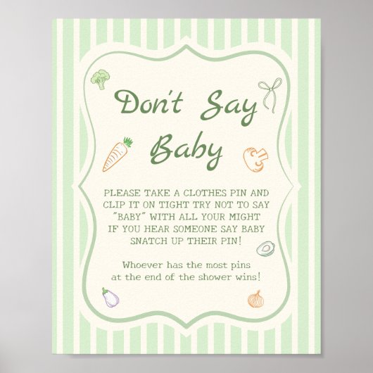 Bauer Market Baby Shower Say Baby Game nicht Poster (Vorne)