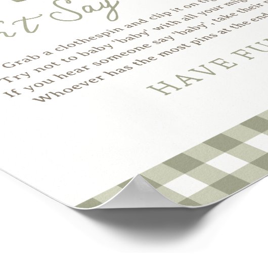 Bauer Market Baby Shower Say Baby Sign nicht Poster (Ecke)