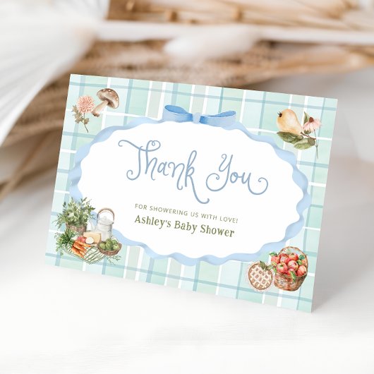 Bauer Market Blue Baby Dusche Danke Karte